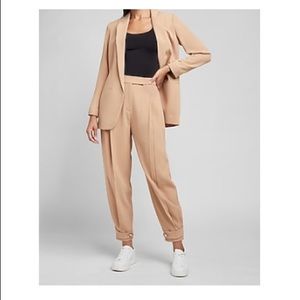 Express High Waisted Pleated Tab Hem Ankle Pant Size XS